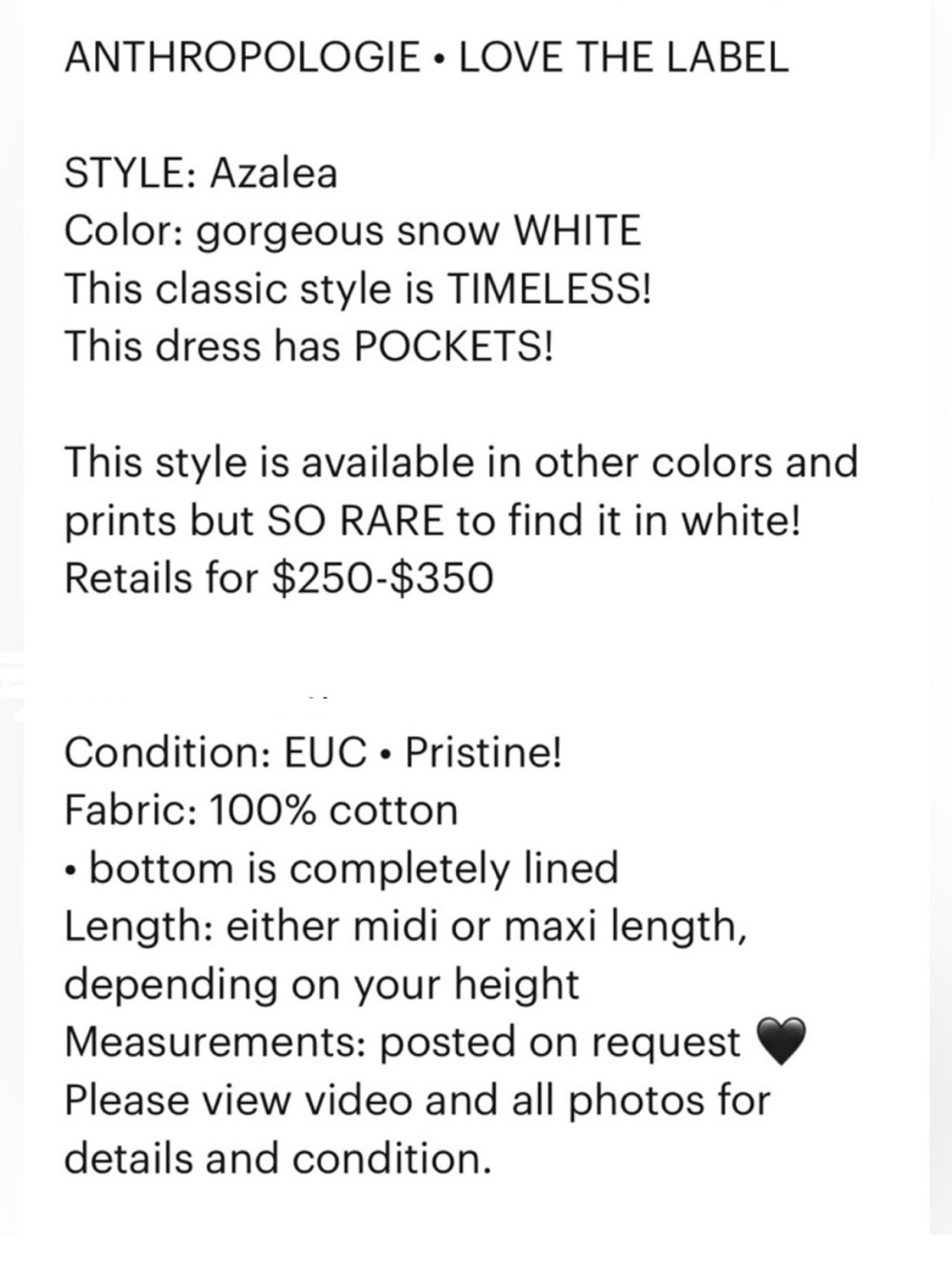 RARE! • ANTHROPOLOGIE • LOVE THE LABEL ‘Azalea’ White Ruffle Tiered Midi Dress - Picture 17 of 17